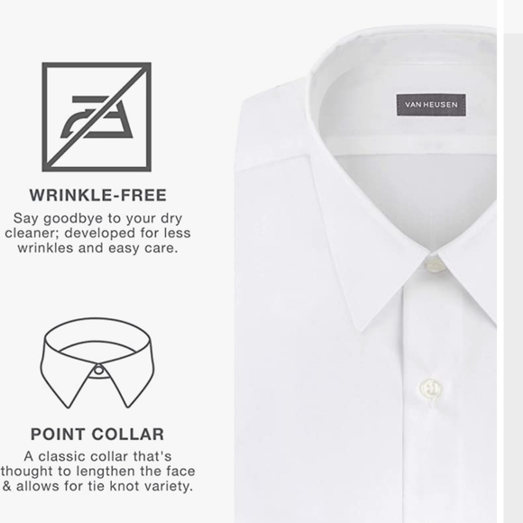 Van Heusen Magenta Wrinkle Free LS Dress Shirt NWT - Picture 4 of 6